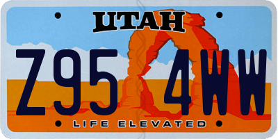 UT license plate Z954WW