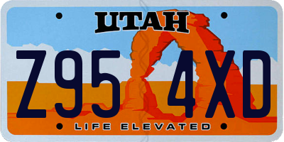 UT license plate Z954XD