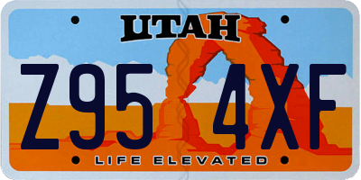 UT license plate Z954XF