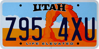 UT license plate Z954XU