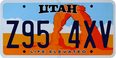 UT license plate Z954XV