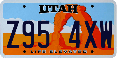 UT license plate Z954XW