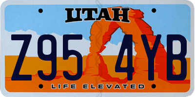 UT license plate Z954YB