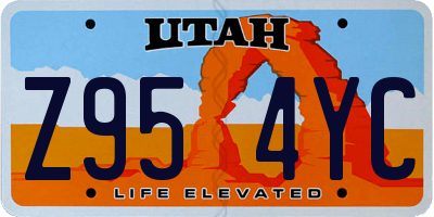 UT license plate Z954YC
