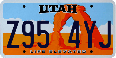 UT license plate Z954YJ