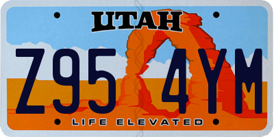 UT license plate Z954YM