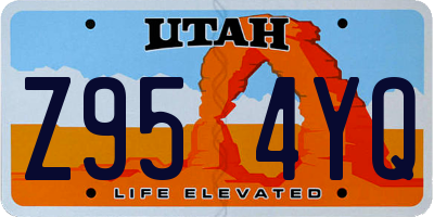 UT license plate Z954YQ