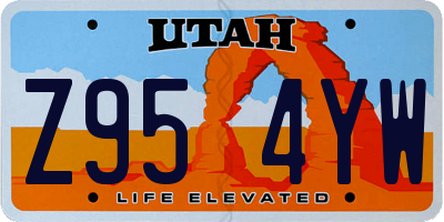 UT license plate Z954YW