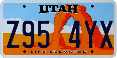 UT license plate Z954YX