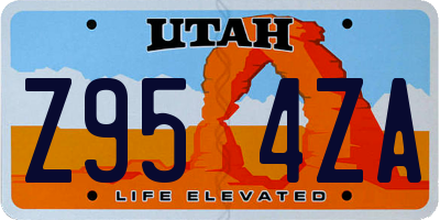 UT license plate Z954ZA
