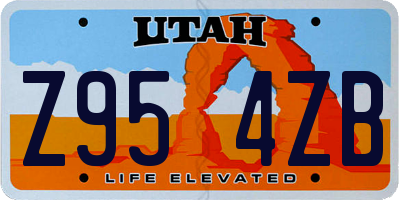 UT license plate Z954ZB