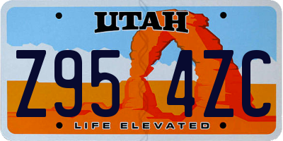 UT license plate Z954ZC