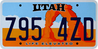UT license plate Z954ZD