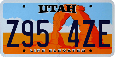 UT license plate Z954ZE