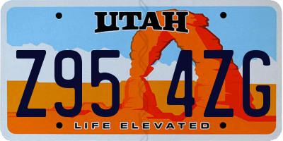 UT license plate Z954ZG