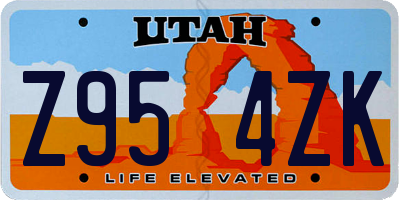 UT license plate Z954ZK