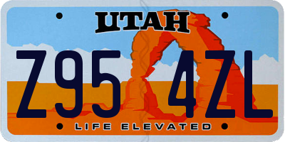 UT license plate Z954ZL