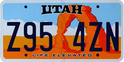 UT license plate Z954ZN