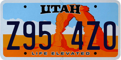 UT license plate Z954ZO