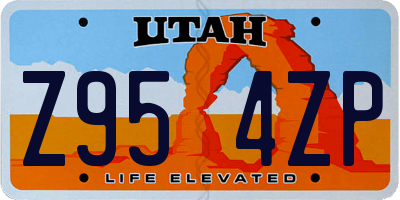 UT license plate Z954ZP