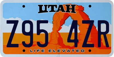 UT license plate Z954ZR