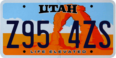 UT license plate Z954ZS