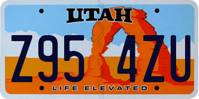 UT license plate Z954ZU