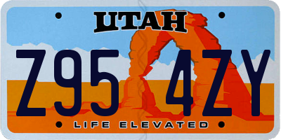 UT license plate Z954ZY