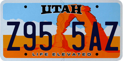 UT license plate Z955AZ