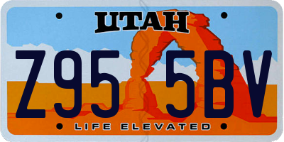 UT license plate Z955BV
