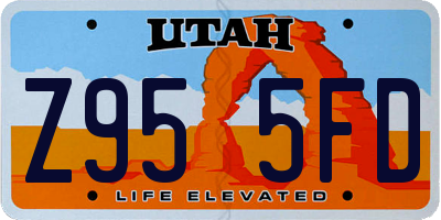 UT license plate Z955FD