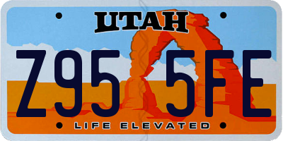UT license plate Z955FE