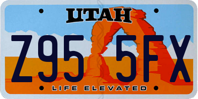 UT license plate Z955FX