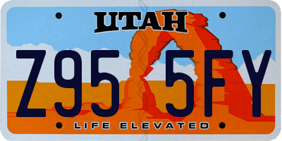 UT license plate Z955FY