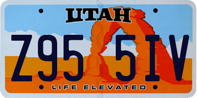 UT license plate Z955IV