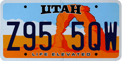 UT license plate Z955QW