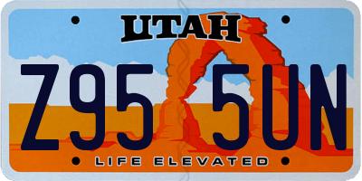 UT license plate Z955UN