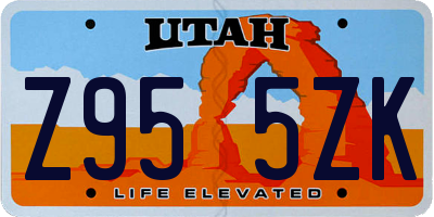 UT license plate Z955ZK