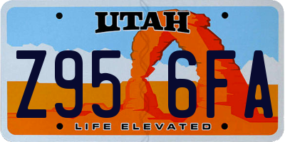 UT license plate Z956FA