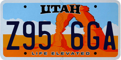 UT license plate Z956GA