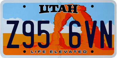 UT license plate Z956VN