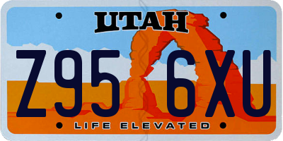 UT license plate Z956XU