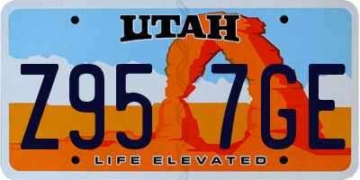 UT license plate Z957GE