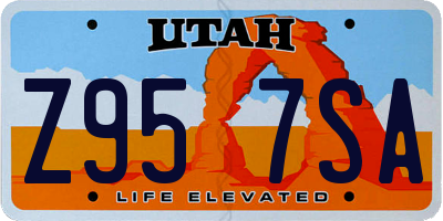 UT license plate Z957SA