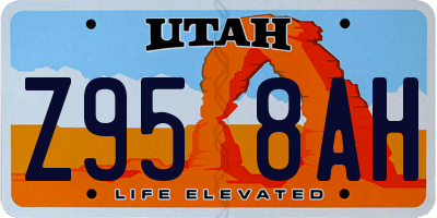 UT license plate Z958AH