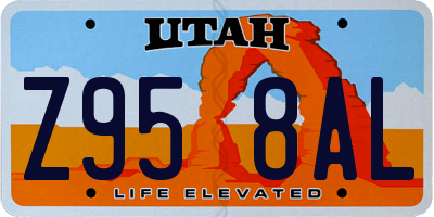 UT license plate Z958AL