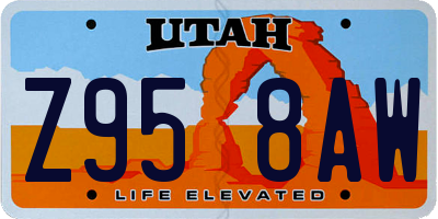 UT license plate Z958AW