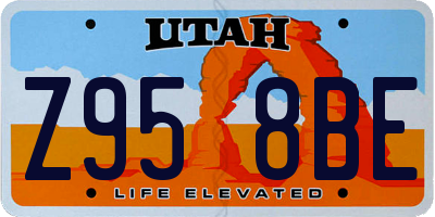 UT license plate Z958BE