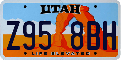 UT license plate Z958BH