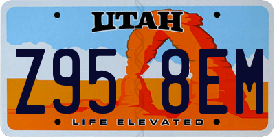 UT license plate Z958EM